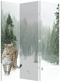 Paravan - Leopard în zăpadă (126x170 cm)