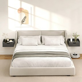 HOMCOM Set de 2 noptiere suspendate tables de nuit suspendues sertar blat aspect lemn dim. 40L x 30l x 19,5H cm | Aosom Romania