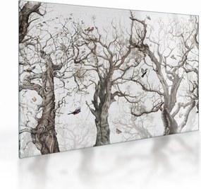 Tablou pe sticlă - Model de pădure, desen (70x50 cm)