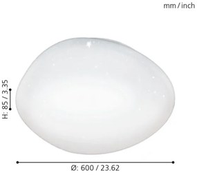 Eglo 98228 - Plafonieră LED dimabilă SILERAS-A LED/36W/230V, Ø60 cm + telecomandă