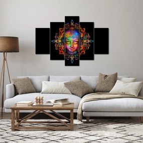 Tablou - Bustul lui Buddha în culori neon (150x105 cm)