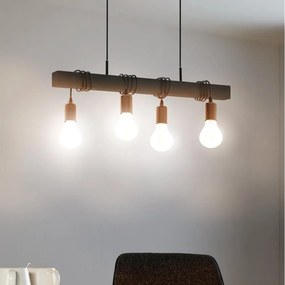 Eglo 44061 - Lustru suspendat pe cablu TOWNSHEND 4xE27/40W/230V negru