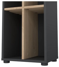 Bibliotecă gri antracit/cu aspect de lemn de stejar 41x205 cm Sign – Tvilum