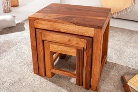 Set de 3 masute din lemn Monsoon Sheesham