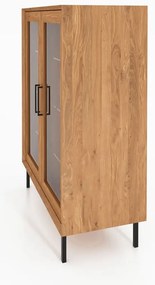 Vitrină din lemn de stejar 97x125 cm Abies – The Beds