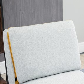 HOMCOM Fotoliu de design tapitat cu picioare de otel, fotoliu modern din material gri si galben, 58x75x85cm | AOSOM RO