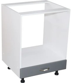 Corp pentru cuptor incorporabil cu sertar Zebra, alb/MDF GRI, fara blat, 60 x 82 x 57 cm
