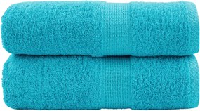 vidaXL Prosoape oaspeți premium SOLUND 2 buc turcoaz 30x50 cm 600 gsm