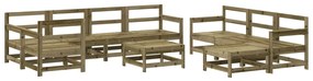 3186577 vidaXL Set mobilier relaxare de grădină, 10 piese, lemn de pin tratat
