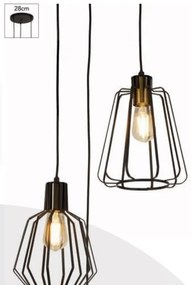 Lustra cu 3 pendule design industrial X Senator