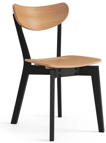 MAZZONI EXPORT ROXY Stejar natural/cadru negru - SCAUN DE LEMN PENTRU SALON SUFRAGERIE BUCĂTĂRIE RETRO