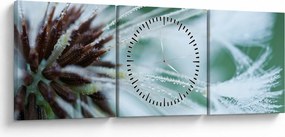 Tablou - Detaliu floare (cu ceas) (90x30 cm)
