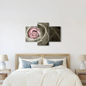 Tablou - Abstract trandafir roz deschis roz (90x60 cm)