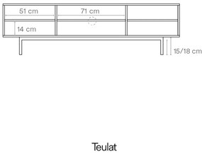 Masă TV albă 180x52 cm Sierra – Teulat
