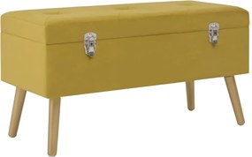 vidaXL Bancă cu un compartiment depozitare galben muștar 80 cm catifea