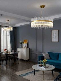 Candelabru Textura Cristal, Metal, 96W, Auriu