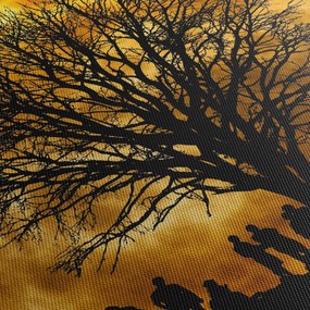 Tablou cu luna și siluete (120x50 cm)