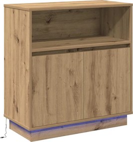 vidaXL Bufet LED Stejar Artizanal 71 x 34,5 x 75 cm Lemn compozit