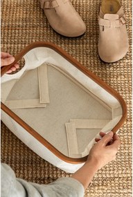 Cutie de depozitare crem din material textil 38x26x16 cm Bamboo/Linen – Bigso