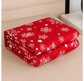 Cuvertura de pat cu model SNOWFALL, rosu Dimensiune: 220 x 240 cm