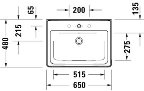 Duravit 2367650060 - Lavoar suspendat D-NEO 65x48 cm, ceramică, alb lucios