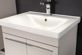Set Mobilier Baie Salda 60, Include Baza Lavoar, Lavoar și Oglinda, 60 cm, Alb