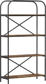 vidaXL Raft pentru cărți Stejar fumuriu 80 x 30 x 146 cm Lemn compozit