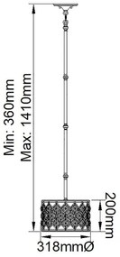 Lustră pe tijă Feiss FE-LUCIA-P-C LUCIA 1xE27/60W/230V