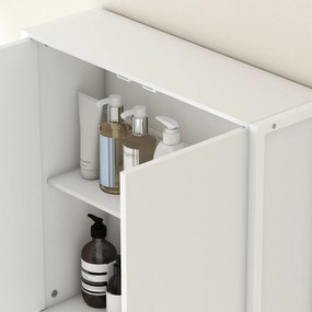 Mobilier HOMCOM pentru Baie Deasupra WC-ului cu Dulap și Raft Deschis, Mobilier Salvaspazio cu Picioare din Metal pentru Baie și Spălătorie, 64x20x180 cm, Alb | Aosom Romania