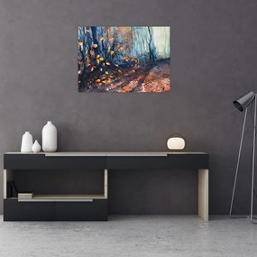 Tablou pe sticlă - Razele solare de toamnă (70x50 cm)