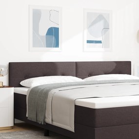 vidaXL Tăblie cu LED cu headboard Manual Maro închis 200 cm țesătură