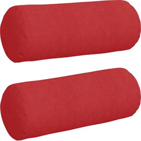 vidaXL Perne Bolster 2 pcs Roșu Ø 15 x 40 cm țesătură