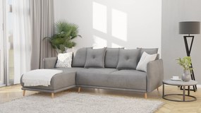 Coltar Extensibil Gamma 238 x 170 Cm Revesibil, Tapiterie Textila Gri Inchis
