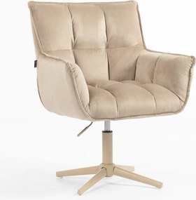 HR560CROSS Scaun Catifea Latte cu Bază Crem