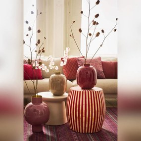 Vază decorativă ovală metalică 32cm Dark Red