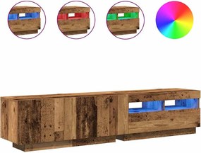 vidaXL Dulap TV cu lumini LED lemn vechi 180x35x40 cm lemn prelucrat