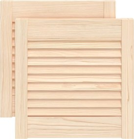 vidaXL Uși de dulap design lambriu 2 buc. 39,5x39,4 cm lemn masiv pin