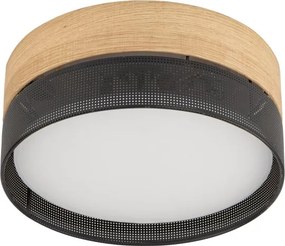 Plafonieră NICOL 4xE27/15W/230V Ø 50 cm furnir/negru