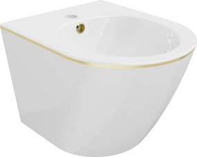 Mexen Lena bideu suspendat, alb/auriu linie - 35224805
