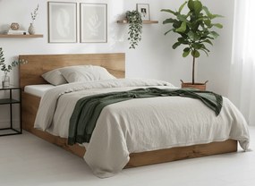 Pat SOFIA 120 x 200 cm, stejar artisan Saltele: Cu saltele Somnia 18 cm, Somiera pat: Fara somiera