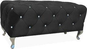 Taburet HESTIA, stofa catifelata negru - Bluvel 19, 100x50x46 cm