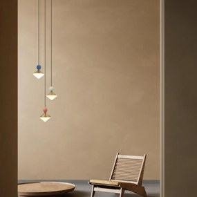 Lustra cu 3 pendule LED, Ceramica, Sticla, BRASS, ZB-25101