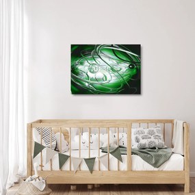 Tablou pe sticlă abstract verde (70x50 cm)