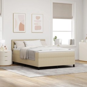 vidaXL Pat cu Arcuri cu Saltea Verde Deschis Gri 140x200 cm Stofă Corduroy