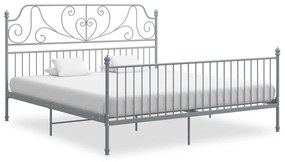 Cadru de pat, gri, 200x200 cm, metal Gri, 200 x 200 cm