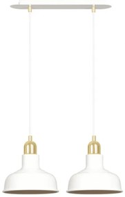 Lustra cu pendule metalice design modern IBOR 2 alb/auriu