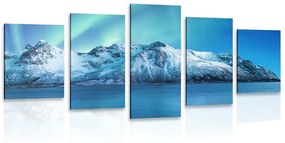 Tablou 5-piese aurora polară arctică