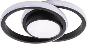Plafoniera LED Erste Vista 38W 260x190x50mm, Negru Mat, Design Ring Circular Modern, 3CCT Ajustabil, Iluminat Interior Elegant pentru Living Dormitor