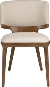 Scaun din lemn si piele sintetica Cream