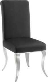 Set 2 scaune Modern Barock, argintiu/ catifea neagra